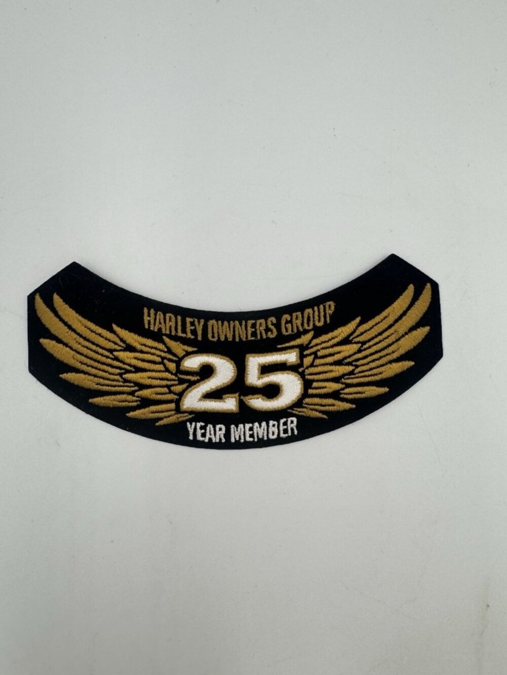HOG Harley Owners Group Gold Wings 25 Year Member Sew On Vest Patch